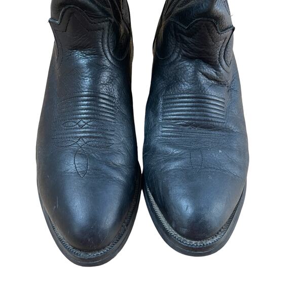 Tony Lama Black Leather Cowboy Boots ZR Oil Resistant Men’s Size 10EE Extra Wide - Picture 9 of 11